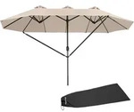 tectake Sonnenschirm, Beige, Metall, Quadratisch, 270x460 cm, Sonnen- & Sichtschutz,