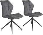 Mid.you Stuhl-Set, Grau, Schwarz, Metall, Textil, Flachrohr, 52x90.5x62 cm,