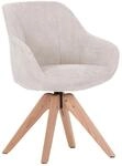 Armlehnstuhl, Beige, Textil, Eiche, massiv, eckig, 60x83x65 cm, Stoffauswahl,