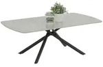 Boxxx Couchtisch, Grau, Schwarz, Metall, Stein, oval, Sternfu&szlig;, 68x44x120 cm,