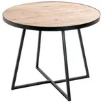 Beistelltisch, Schwarz, Eiche, Metall, Holzwerkstoff, rund, eckig, X-Form, 60x48x60
