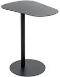 Beistelltisch, Schwarz, Metall, organisch, S&auml;ule, rund, Bodenplatte, 38x60x53 cm,