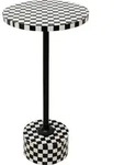 Kare-Design Beistelltisch, Schwarz, Wei&szlig;, Metall, Kunststoff, Holzwerkstoff, Karo,