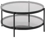 Mid.you Couchtisch, Schwarz, Metall, Glas, rund, rund, 75x42x75 cm, Wohnzimmer,
