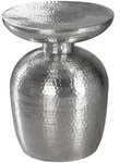 Mid.you Beistelltisch, Silber, Metall, rund, Sockel, 36.5x46x36.5 cm, Wohnzimmer,