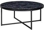 Mid.you Couchtisch, Schwarz, Holzwerkstoff, Marmoroptik, rund, eckig, 80x36x80 cm,