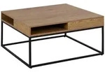 Mid.you Couchtisch, Schwarz, Eiche, Metall, Holzwerkstoff, quadratisch, 80x40x80 cm,