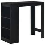 vidaXL Bartisch, Schwarz, Holz, Strukturbuche, Rechteckig,Rechteckig, 110x103x550 cm,