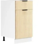 Mid.you K&uuml;chenunterschrank, Wei&szlig;, Honigeiche, Holzwerkstoff, 1 F&auml;cher, 1