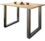Mid.you Schreibtisch, Schwarz, Honigeiche, Holzwerkstoff, quadratisch, U-Form,