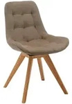 Carryhome Stuhl, Cappuccino, Textil, Wildeiche, massiv, konisch, 56x84x63 cm,