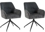 Mid.you Stuhl-Set, Anthrazit, Metall, Textil, eckig, 62x87x56 cm, Sitzfl&auml;che 360&deg;