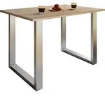 Mid.you Esstisch, Silber, Sonoma Eiche, Holzwerkstoff, Metall, rechteckig, U-Form,