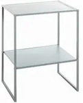 Beistelltisch, Grau, Metall, rechteckig, eckig, Kufe, 35x60x45 cm, Wohnzimmer,
