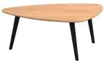 Livetastic Couchtisch, Schwarz, Wildeiche, Holz, Wildeiche, massiv, oval,