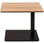 Beistelltisch, Eiche Bianco, Holzwerkstoff, furniert, rechteckig, S&auml;ule,