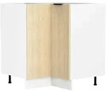 Mid.you Eckunterschrank, Honigeiche, Wei&szlig;, Kunststoff, Holzwerkstoff, 1...