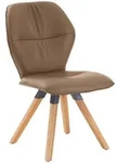 Valdera Stuhl, Schlamm, Taupe, Holz, Textil, Leder, Echtleder, Rindleder,...