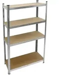 ECD-Germany Lagerregal, Silber, Metall, Rechteckig, 40x160x80 cm, Freizeit,