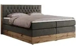 MKS Boxspringbett, Dunkelgrau, Textil, 2-Sitzer, H3, Rechteckig, 180x200 cm,