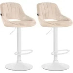 CLP Barhocker, Creme, Textil, 47x85x48 cm, Esszimmer, Barm&ouml;bel, Barhocker