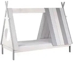 Livetastic Hausbett, Grau, Wei&szlig;, Holz, 90x200 cm, Kinder- & Jugendzimmer,
