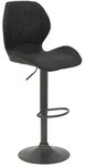 Carryhome Barhocker, Anthrazit, Textil, Raute, Rundrohr, Bodenplatte, 42x117x51 cm,