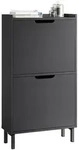 SoBuy Schuhschrank, Schwarz, Holzwerkstoff, Metall, 50x91x19 cm, Garderobe,