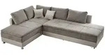 luma-home Ecksofa-Dauerschl&auml;fer, Beige, Graubraun, Metall, 4-Sitzer, F&uuml;llung: