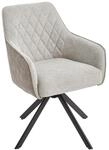 Livetastic Armlehnstuhl Beige, Braun, Grau, Schwarz, Beige, Holz, Metall, Textil,