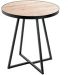 Beistelltisch, Schwarz, Eiche, Metall, Holzwerkstoff, rund, eckig, X-Form, 52x48x52