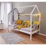 Mid.you Hausbett, Wei&szlig;, Holz, Kiefer, massiv, 90x200 cm, Kinder- & Jugendzimmer,