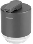 Brabantia Seifenspender Mindset, Grau, Transparent, Metall, Glas, 8x11x9.5 cm,