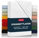 Blumtal Spannbettlaken, Wei&szlig;, Textil, 140x200 cm, Oeko-Tex&reg; Standard 100,