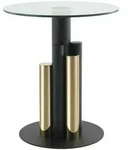 Kayoom Beistelltisch, Gold, Metall, Glas, rund, 46x52x46 cm, einfacher Aufbau,