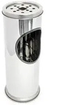 Relaxdays Standaschenbecher, Silber, Metall, Kunststoff, Essen & Trinken,