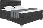 Meblini Boxspringbett, Schwarz, Textil, H3, 7-Zonen, 180x200 cm, Schlafzimmer,