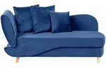 Beliani Chaiselongue-Linksseitige, Hellblau, Braun, Textil, 155x76x69 cm,...