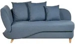 Beliani Chaiselongue, Blau, Hellbraun, Textil, 156x73x69 cm, Wohnzimmer, Sessel,