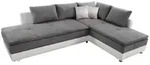 luma-home Ecksofa-Dauerschl&auml;fer, Wei&szlig;, Hellgrau, Metall, 4-Sitzer, F&uuml;llung: