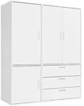 Mokebo Kleiderschrank, Wei&szlig;, Holzwerkstoff, 1 F&auml;cher, 150x187x58 cm, Schlafzimmer,