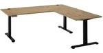 Carryhome Eckschreibtisch, Eiche Artisan, Holzwerkstoff, Kufe, Flachrohr,