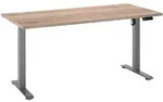Xora Schreibtisch, Sonoma Eiche, Holzwerkstoff, Kufe, 77x75-118x160 cm,
