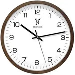 Holzwerk Wanduhr, Braun, Wei&szlig;, Schwarz, Holz, Glas, Metall, Holz Optik, Rund,