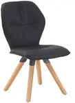 Valdera Stuhl, Graphit, Schwarz, Holz, Textil, Leder, Echtleder, Rindleder,