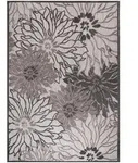 Novel Outdoorteppich Floral, Grau, Hellgrau, Textil, Bl&auml;tter, rechteckig, 120x170