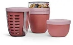 Mepal Pausenset Ellipse, Mauve, Kunststoff, 3-teilig, 600+700+350 ml,...