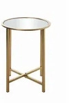 Couchtisch Lagos, Gold, Metall, Glas, rund, eckig, X-Form, 39x53x39 cm, Wohnzimmer,
