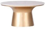 Livetastic Couchtisch, Mehrfarbig, Wei&szlig;, Gold, Metall, rund, 76x39x76 cm,