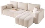 Idohome Ecksofa, Creme, Textil, 3-Sitzer, L-Form,L-Form, 248x145 cm, Wohnzimmer,